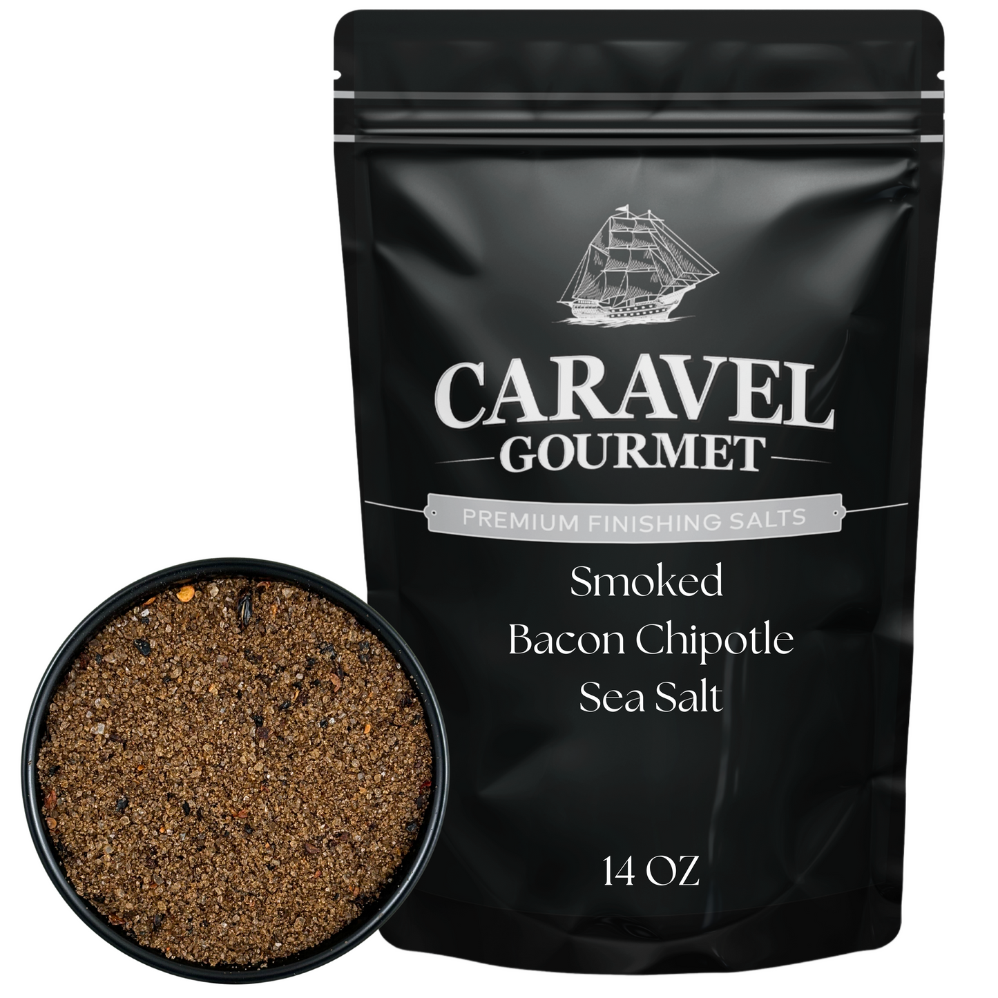 Smoked Bacon Chipotle Sea Salt - 14 oz Pouch